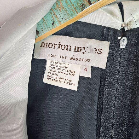 Vintage 80s Morton Myles for the Warrens Cocktail Tuxedo Sheath Style Dress, 4 - Picture 10 of 10
